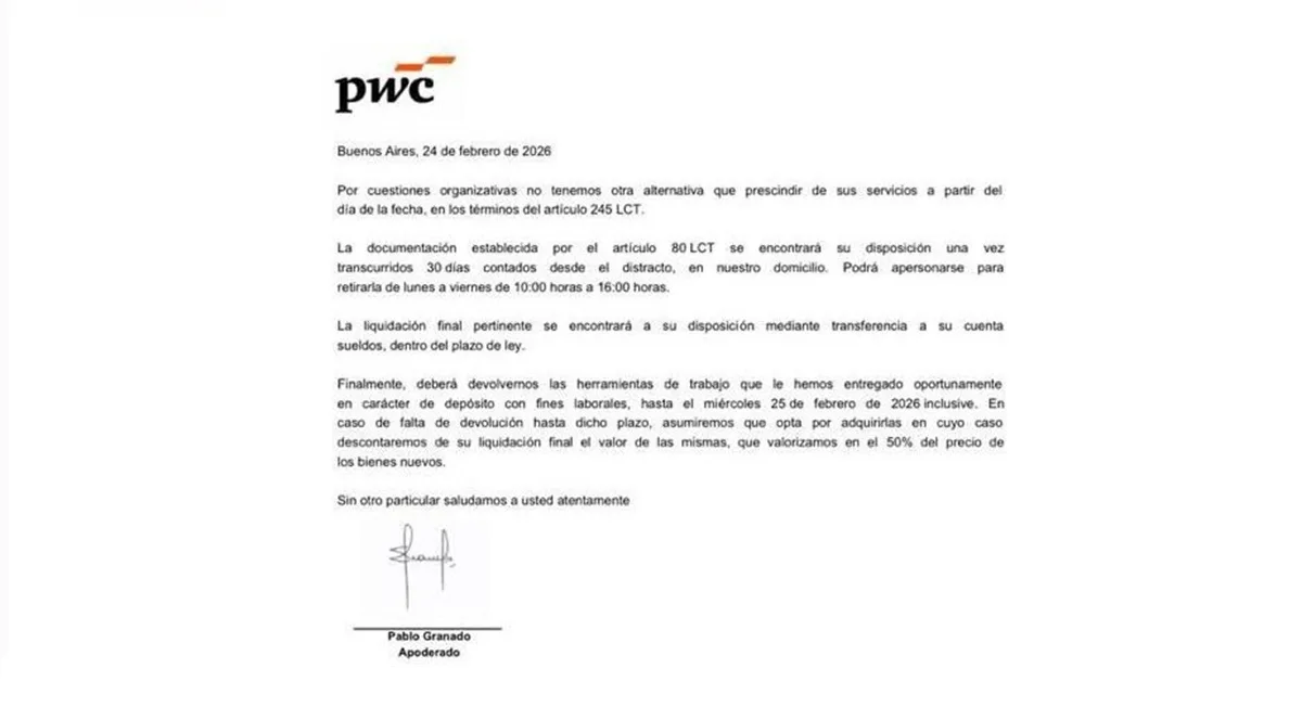 despidos en PwC Argentina