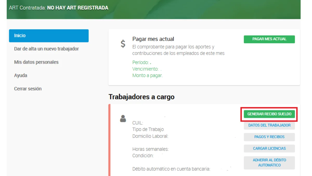 recibo de sueldo empleadas domésticas