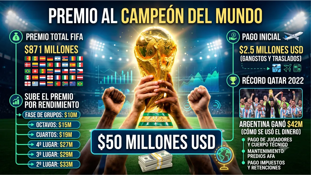 Esto ganará el campeón del Mundial 2026 y la millonaria cifra que reparte la FIFA